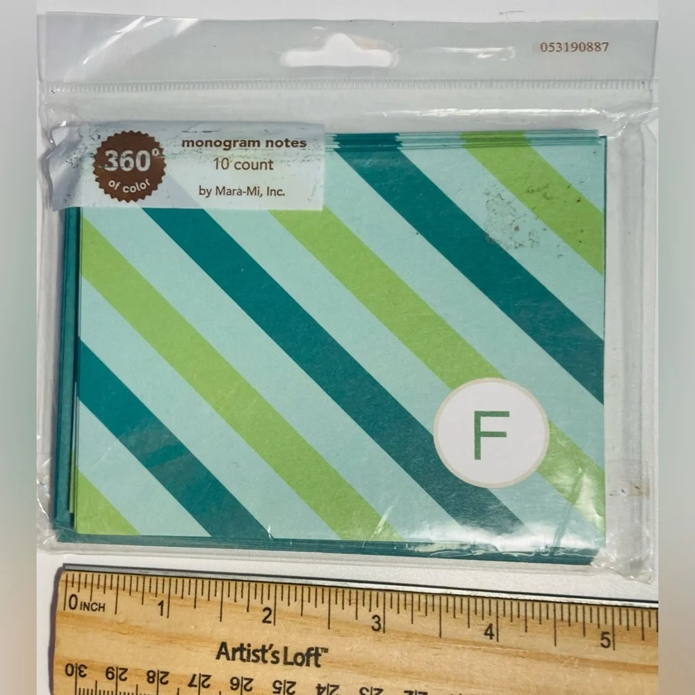 5‎ for $10: Monogrammed Cards 4” x 5” Letter “F” Notes and Envelopes - 10 Count